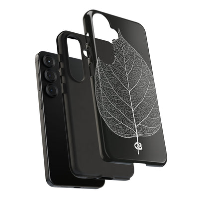 Black Tough Phone Case for Samsung - Bleached Leaf Lattice