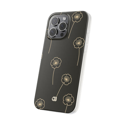 Black Lite Phone Case for iPhone - Obsidian Sand Petals
