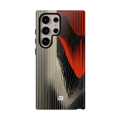 Red Tough Phone Case for Samsung - Crimson Pulse Topo