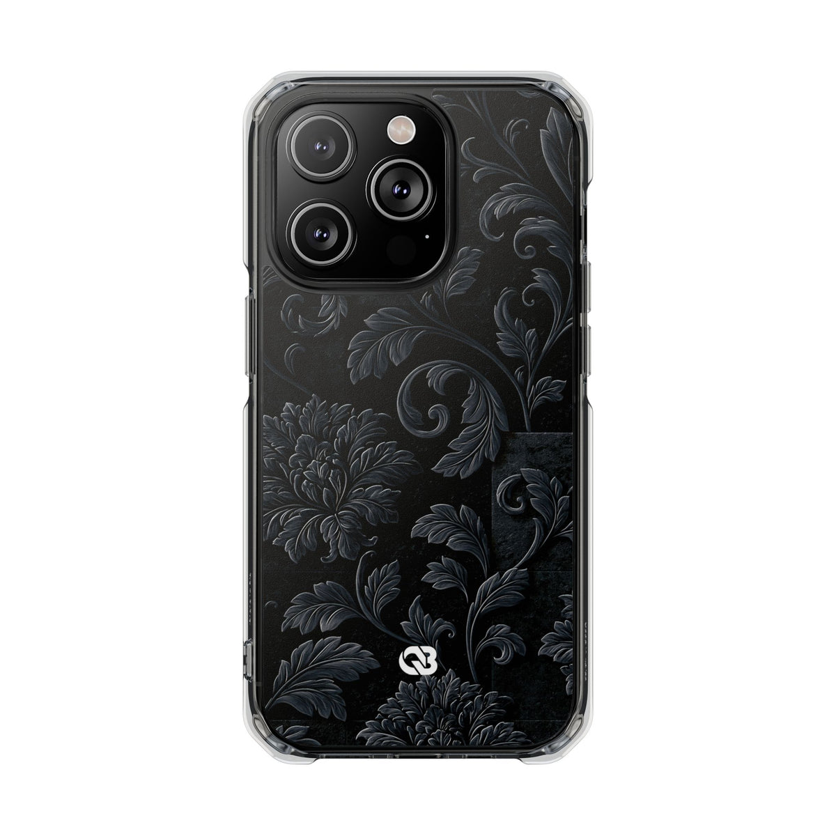Obsidian Damask · Clear Impact Magnetic Phone Case for iPhone ·  Black