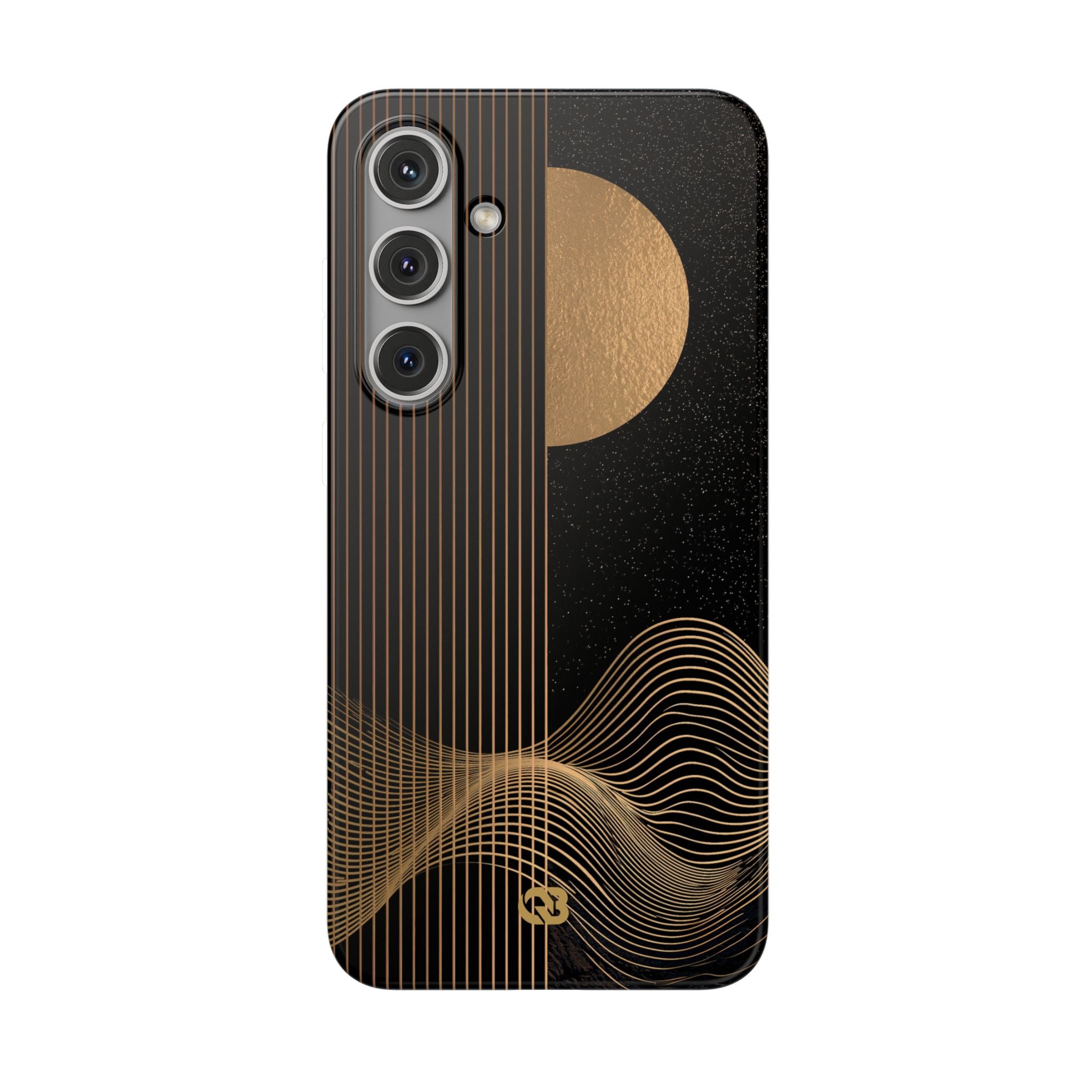 Gold Lite Phone Case for Samsung - Gilded Obsidian Dunes