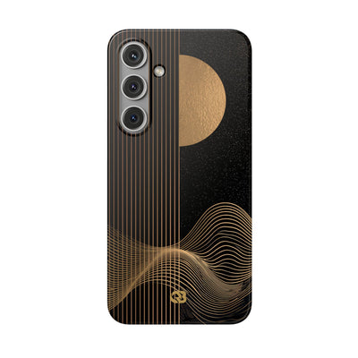 Gold Lite Phone Case for Samsung - Gilded Obsidian Dunes