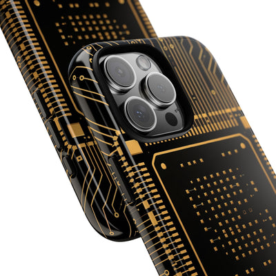 Gold Tough Phone Case for iPhone - Cyber Gold Processor