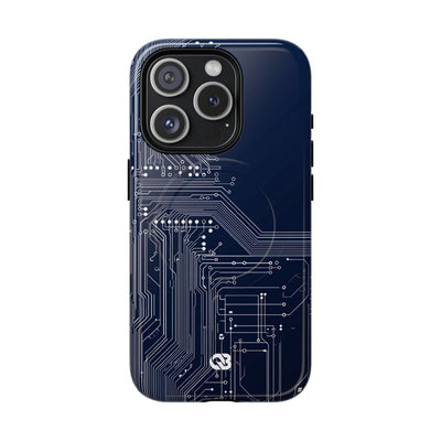 Blue Tough 2.0 Magsafe Phone Case for iPhone - Cobalt Data Stream