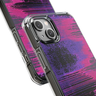 Neon Signal Shift · Clear Impact Magnetic Phone Case for iPhone · Purple