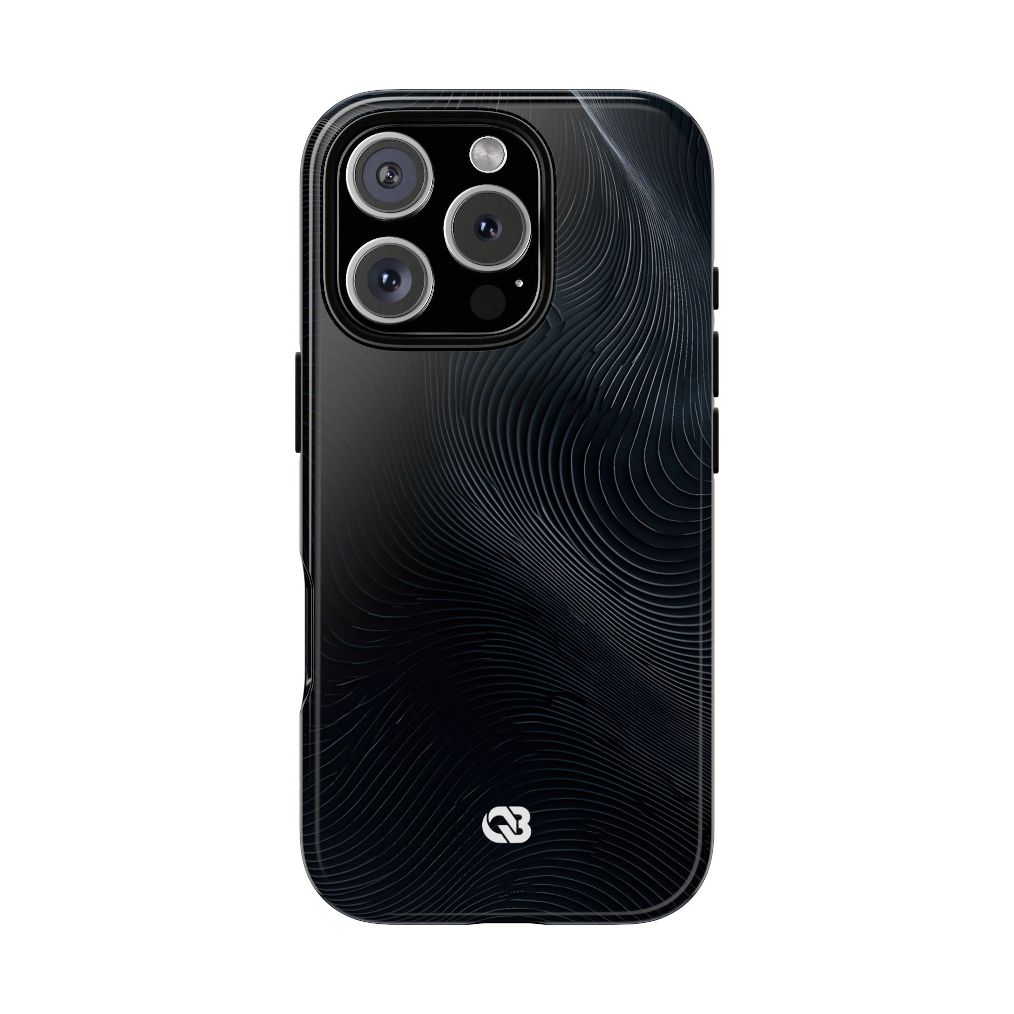 Black Tough Phone Case for iPhone - Obsidian Ridge Flux
