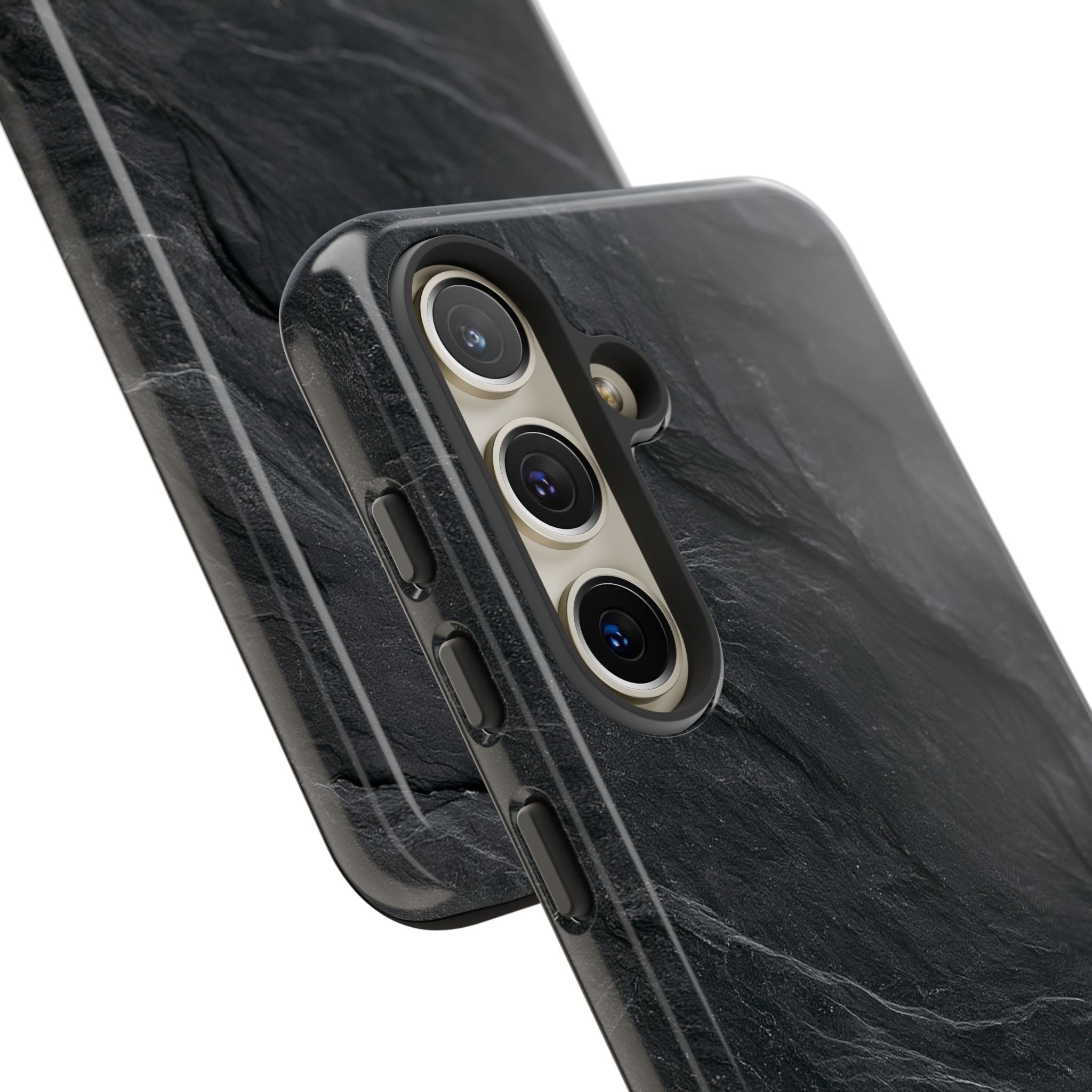 Black Tough Phone Case for Samsung - Midnight Slate Ridge