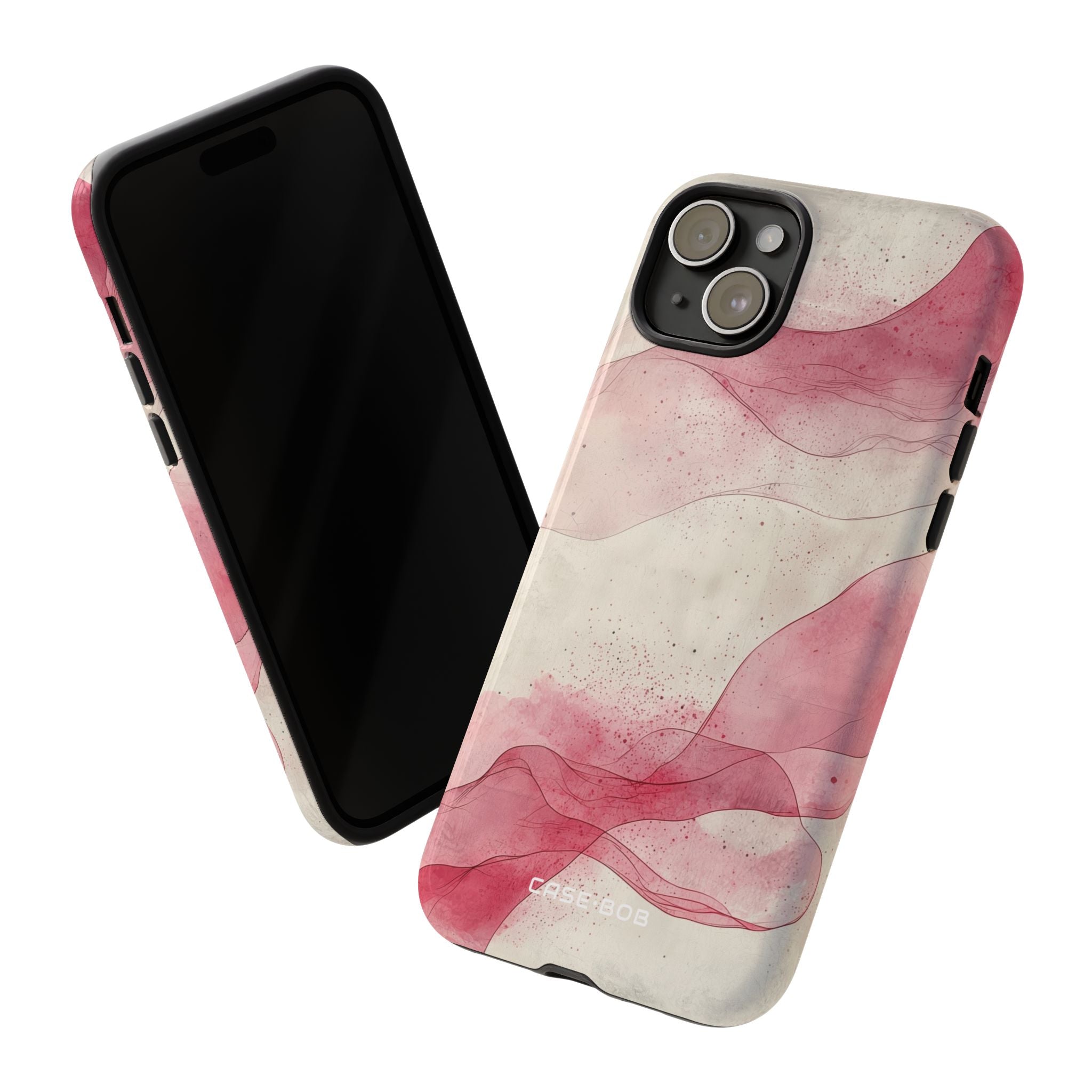 Crimson Waves iPhone 15 Plus Case - Tough