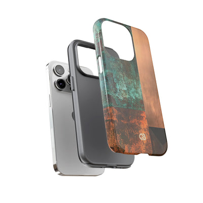 Teal Tough Phone Case for iPhone - Verdigris Copper Slab