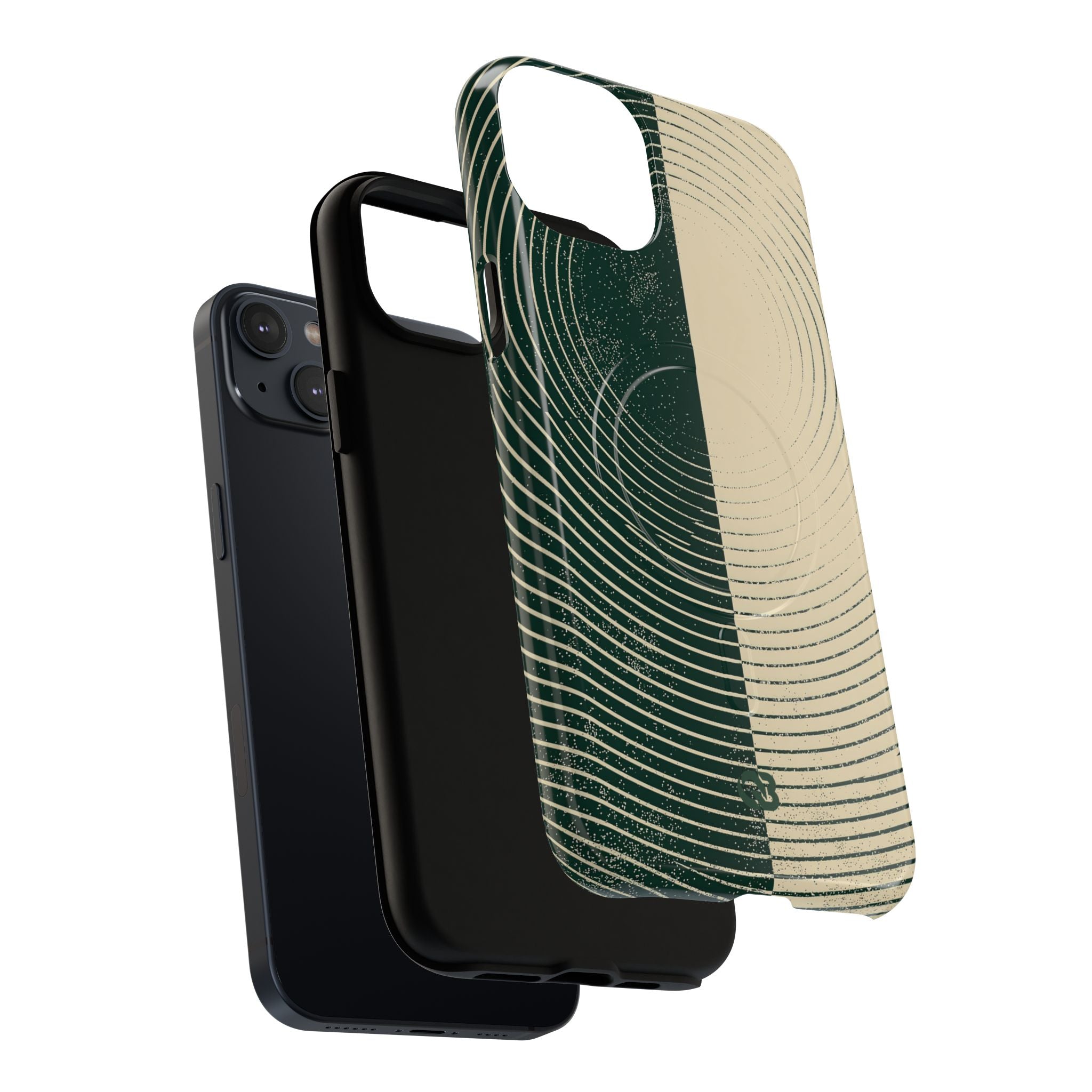 Green Tough 2.0 Magsafe Phone Case for iPhone - Evergreen Split Grain
