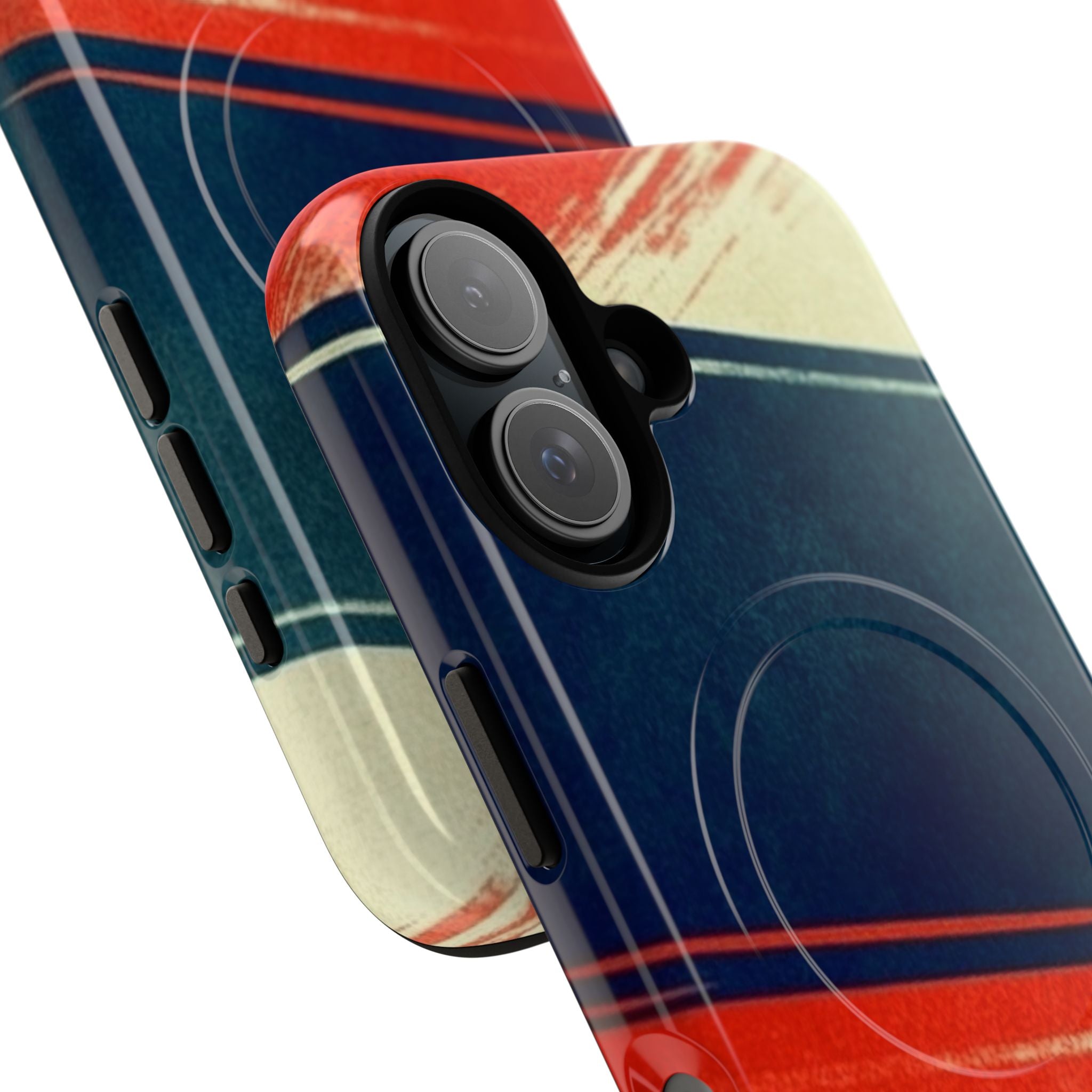 Blue Diagonal Motion iPhone 16 Case - Tough+