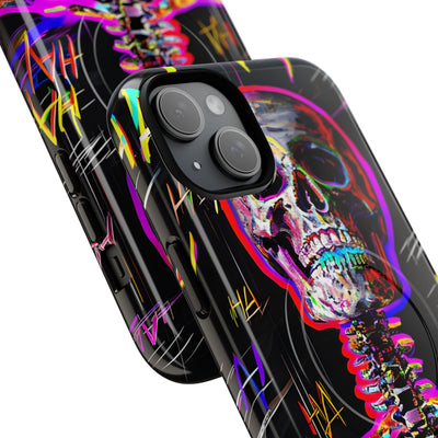 Neon Glitch Skeleton · Tough+ Coque de téléphone pour iPhone · Magsafe