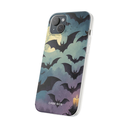 Glowing Bat Swarm iPhone 15 Plus Case - Soft