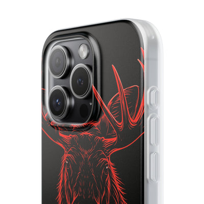 Crimson Horizon Moose · Lite Phone Case for iPhone ·  Black