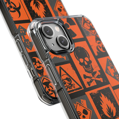 Urban Hazard · Clear Impact Magnetic Phone Case for iPhone · Orange