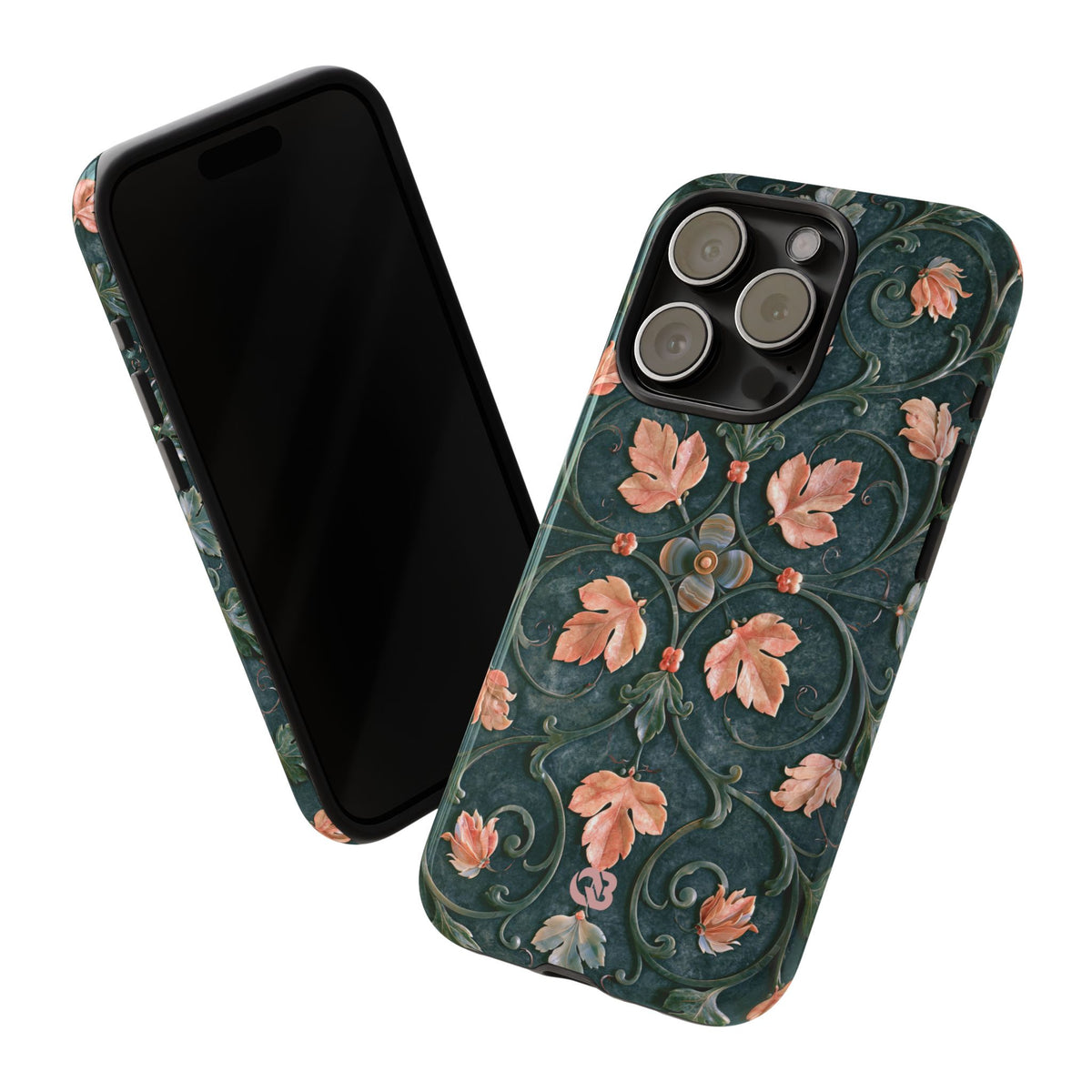 Florentine Rose Arabesque · Tough Phone Case for iPhone · Green