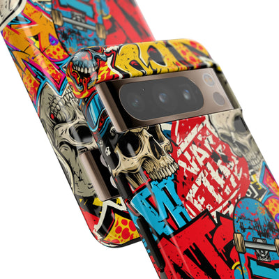 Skate Skull Riot · Tough Phone Case for Pixel ·  Red