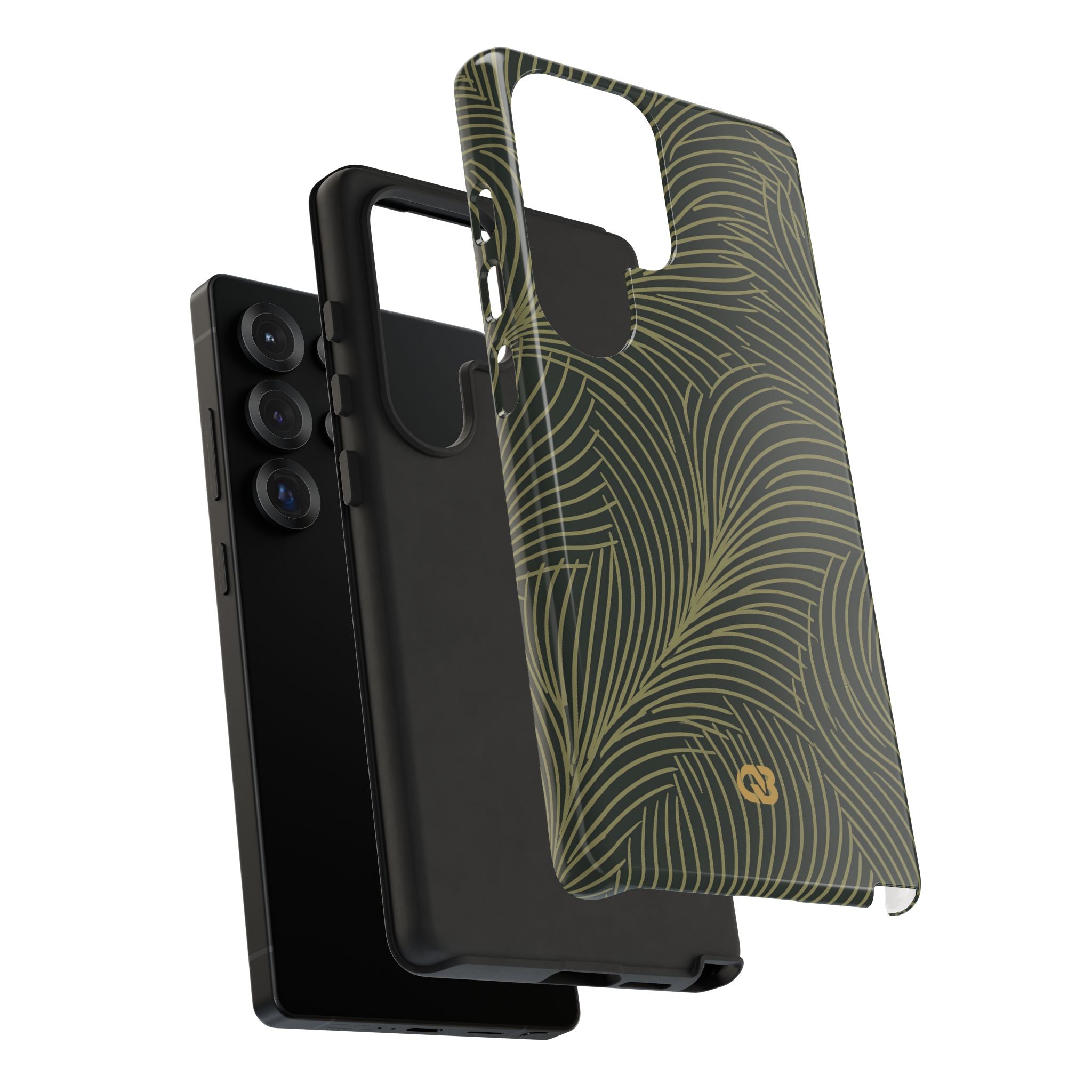 Green Tough Phone Case for Samsung - Dark Olive Plume