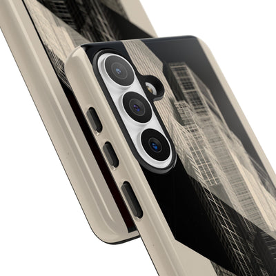 Beige Tough Phone Case for Samsung - Monolith Urban Grid