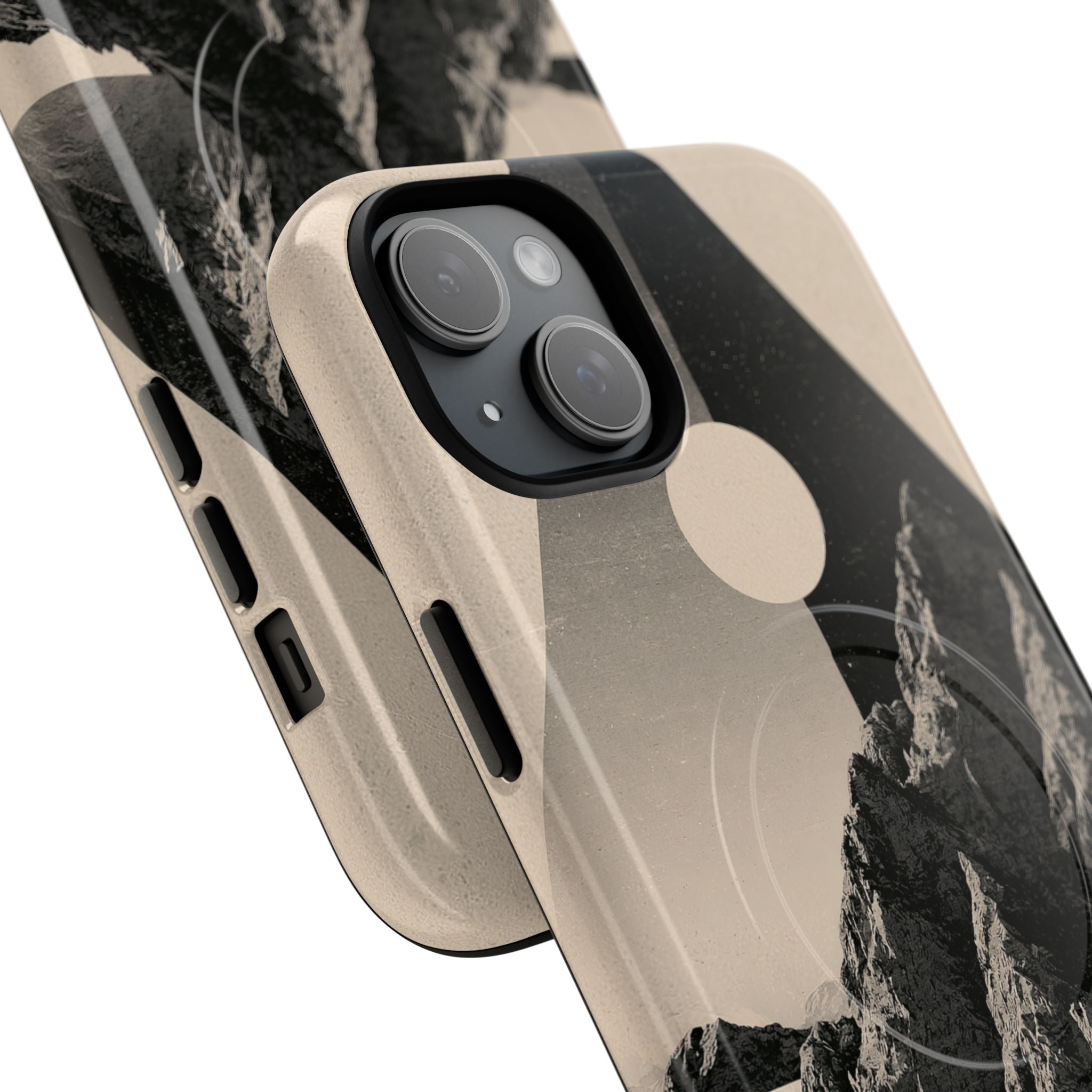Beige Tough 2.0 Magsafe Phone Case for iPhone - Obsidian Summit Parchment