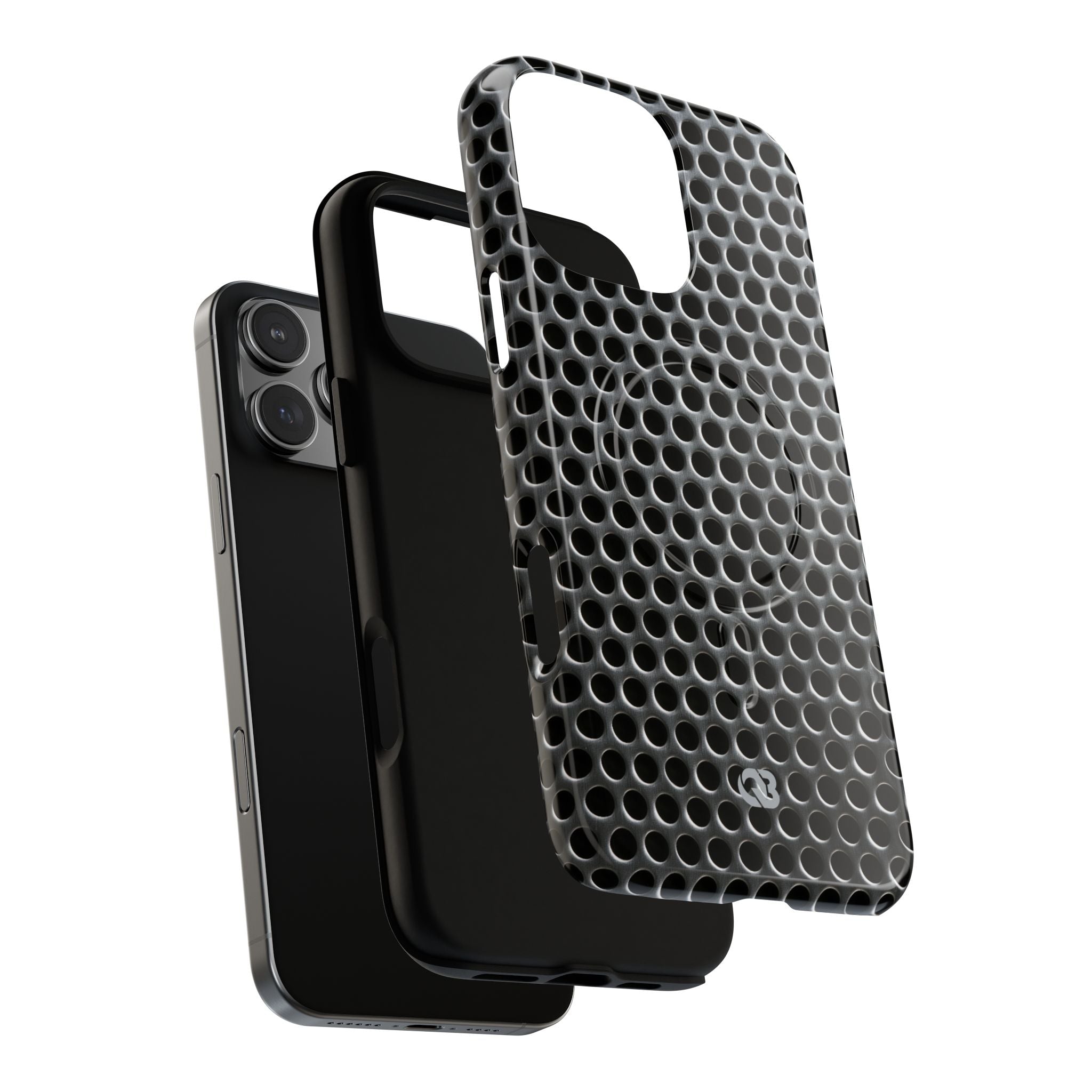 Silver Tough 2.0 Magsafe Phone Case for iPhone - Brutalist Steel Mesh