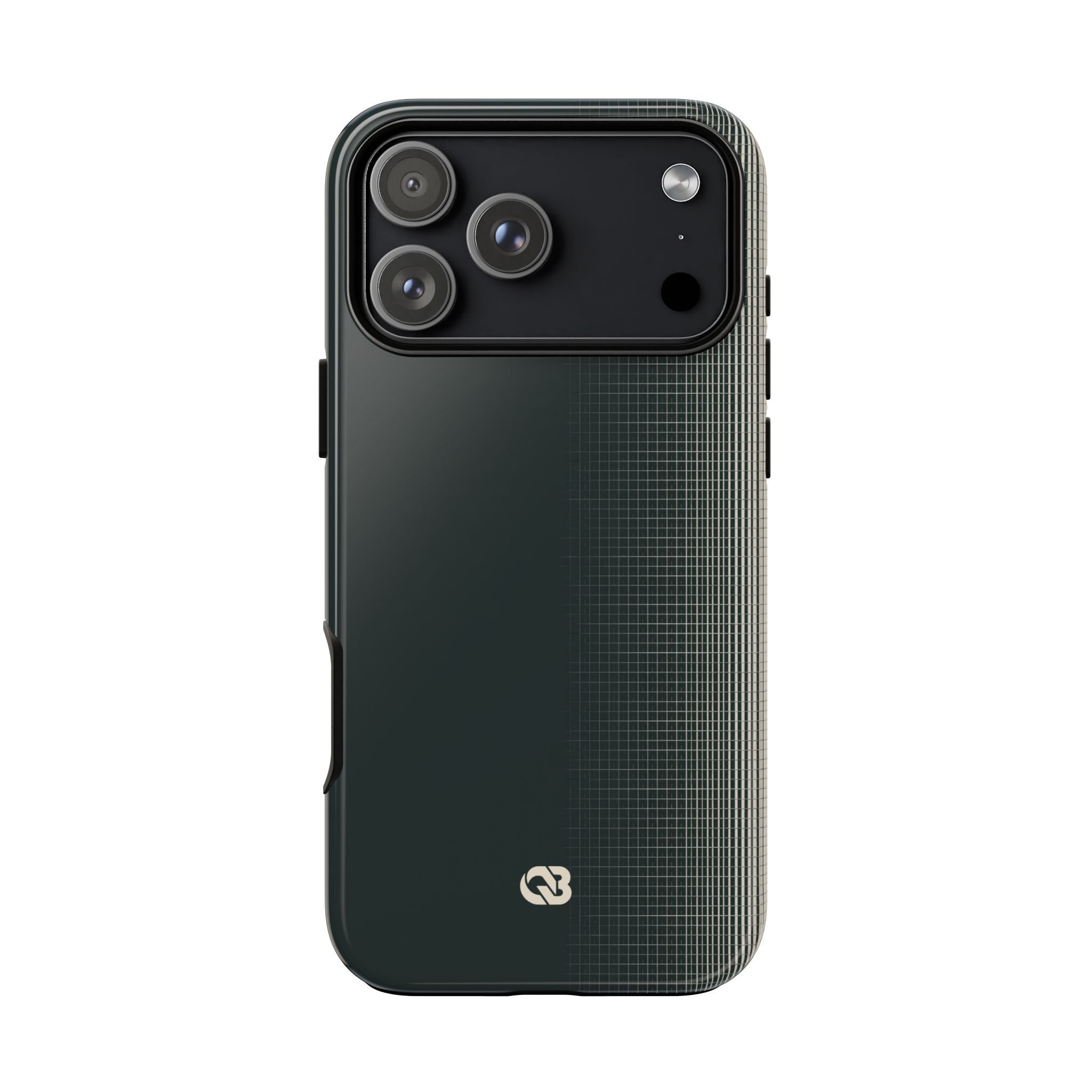 Grey Tough Phone Case for iPhone - Charcoal Tech Grid