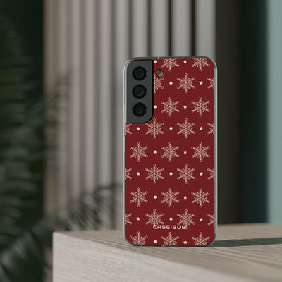 Cream Snowflake Crimson Samsung S22 - Soft