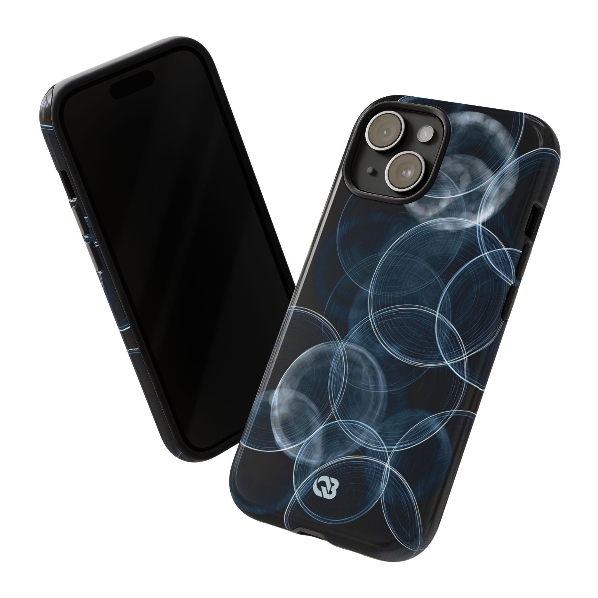 Blue Tough Phone Case for iPhone - Cyan Pulse Ripple