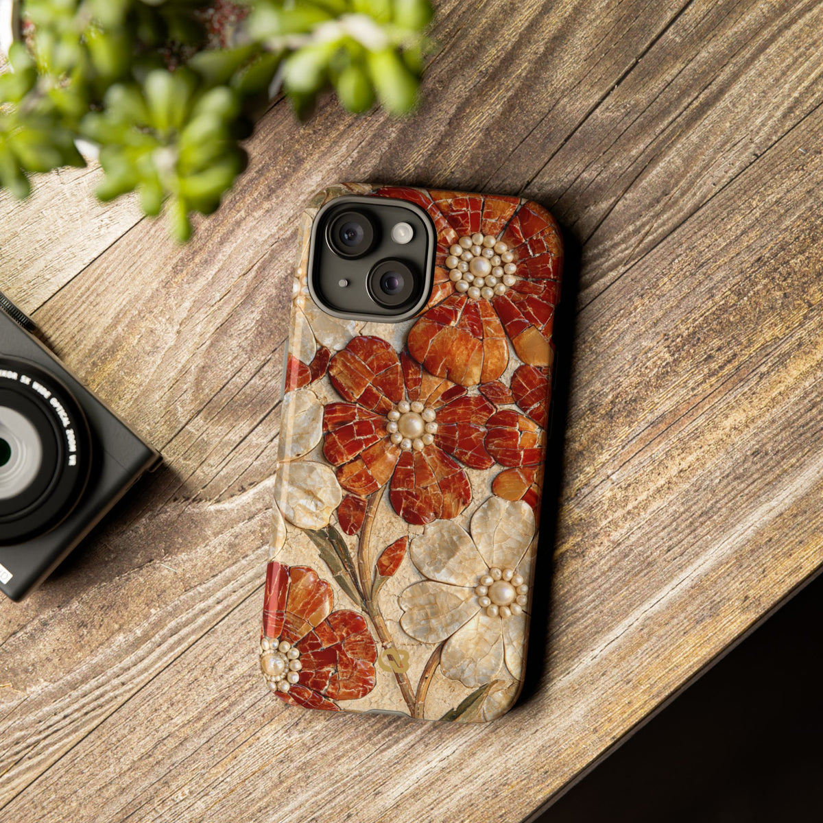 Carnelian Pearl Bloom · Tough Phone Case for iPhone · Orange
