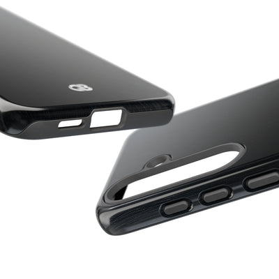 Black Tough Phone Case for Samsung - Midnight Brushed Grain