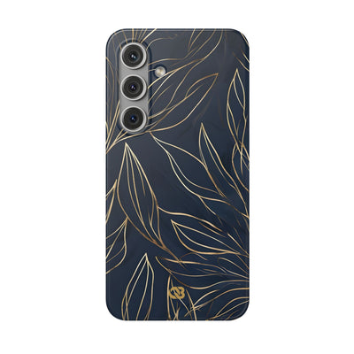Gilded Navy Foliage · Soft Handyhülle für Samsung