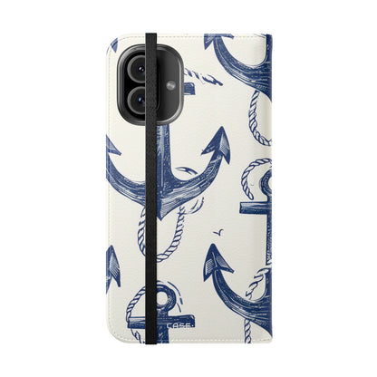Blue Anchor Breeze - iPhone 16 Plus Case - Wallet
