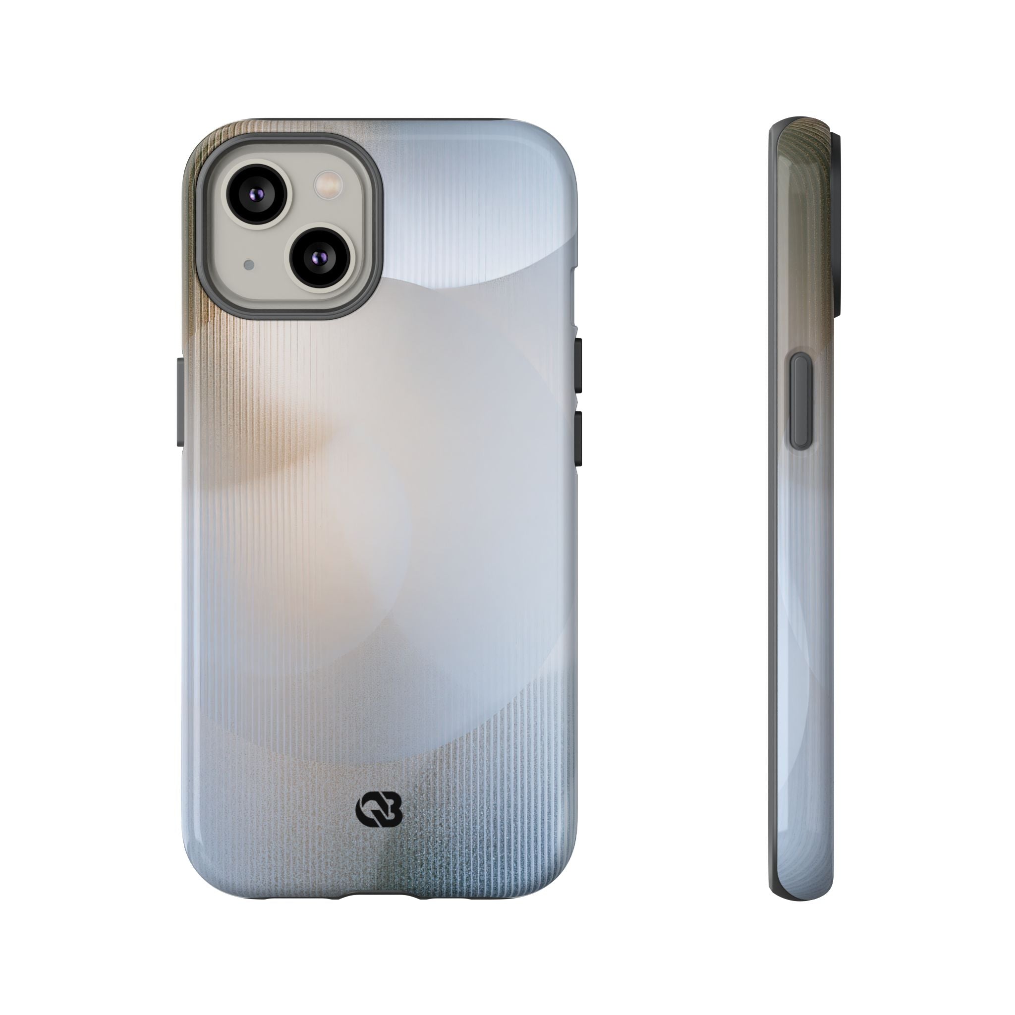 White Tough Phone Case for iPhone - Frosted Ribbed Sphere