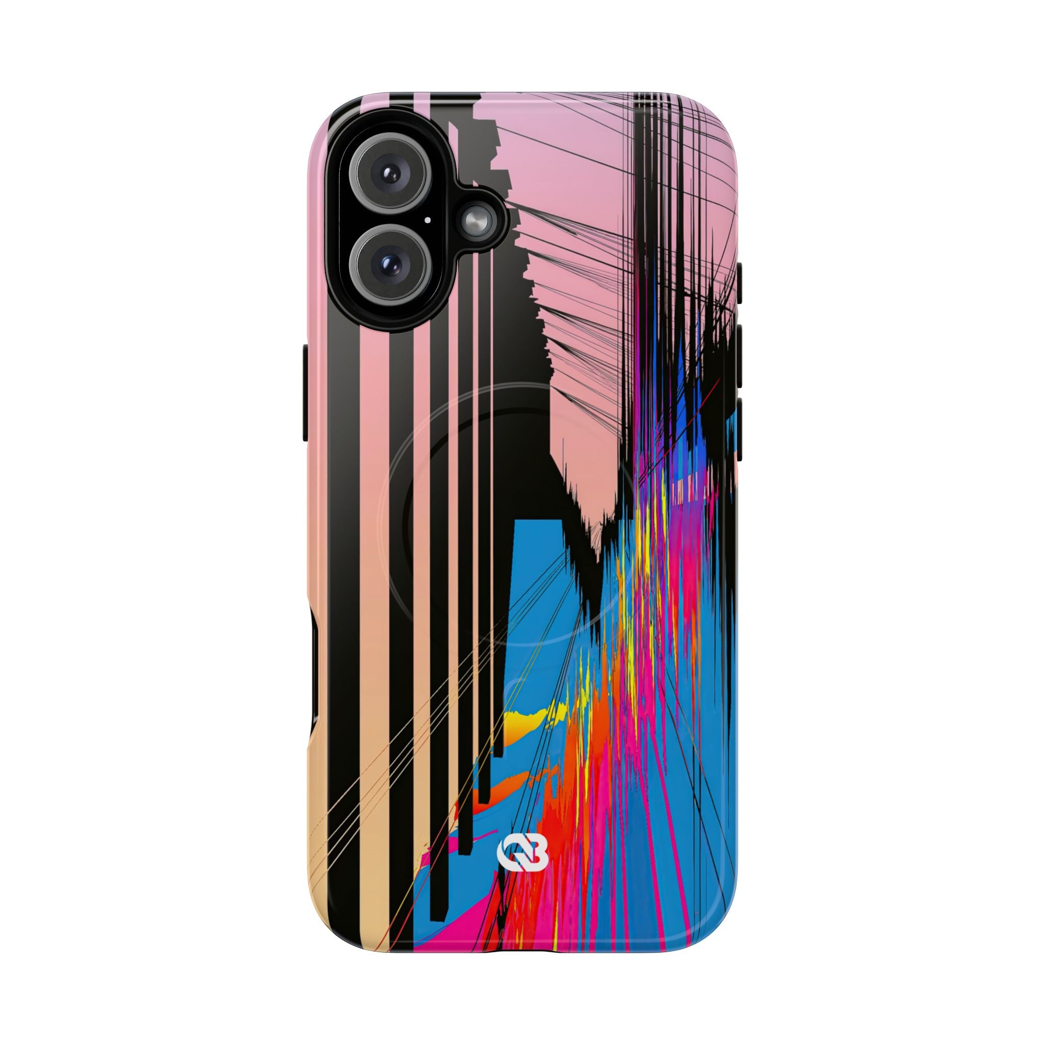 Blue Tough 2.0 Magsafe Phone Case for iPhone - Fractured Data Skyline