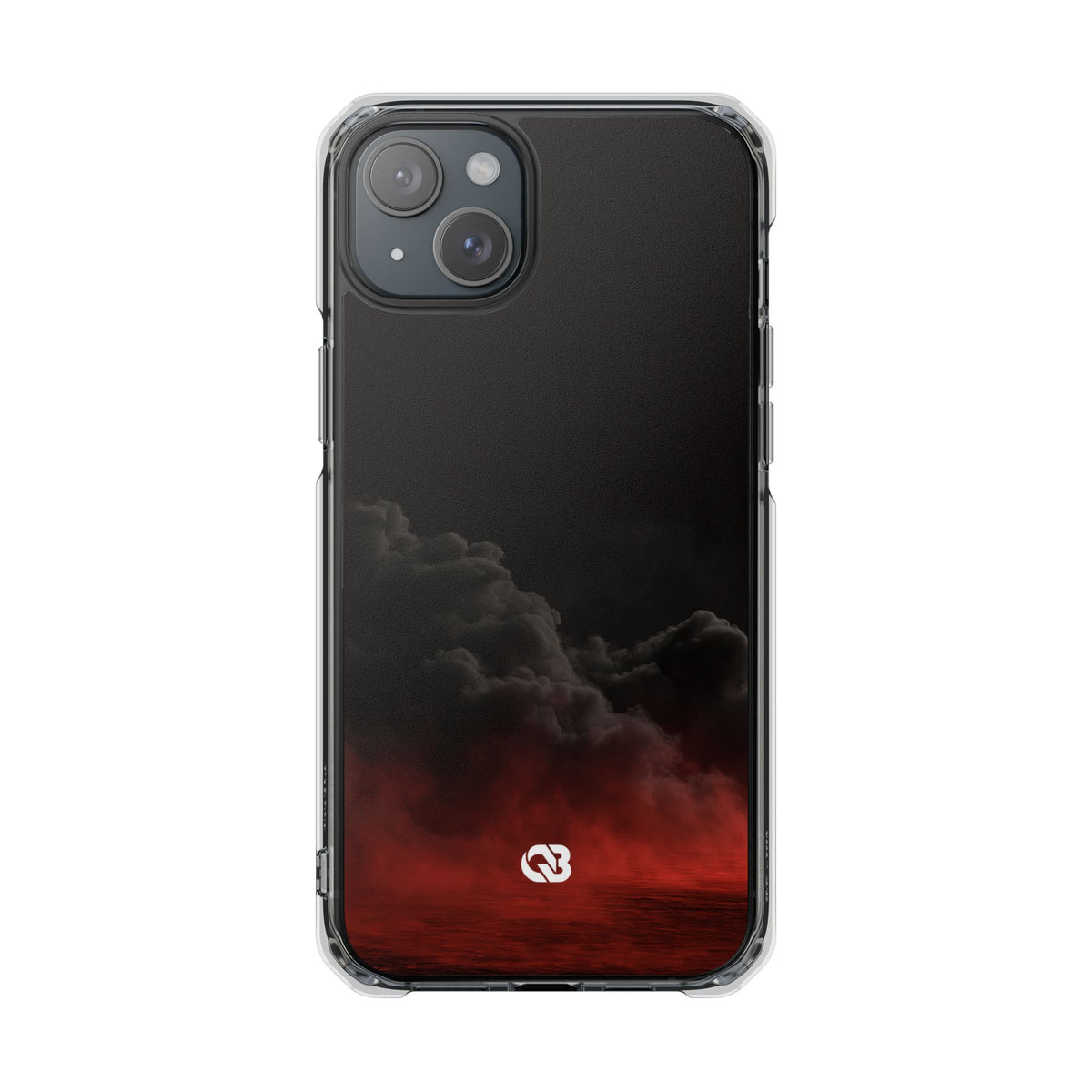 Crimson Fog Void · Clear Impact Magnetic Phone Case for iPhone ·  Black