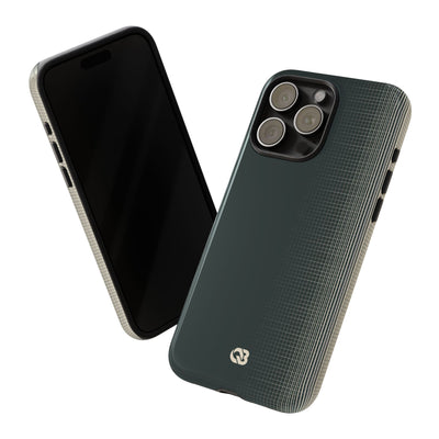 Grey Tough Phone Case for iPhone - Charcoal Tech Grid