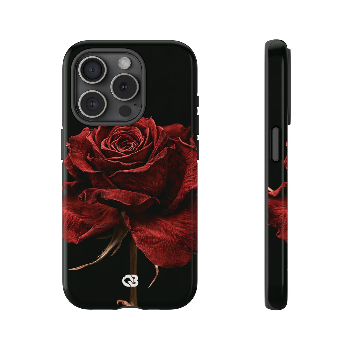 Crimson Noir Rose · Tough Phone Case for iPhone · Black