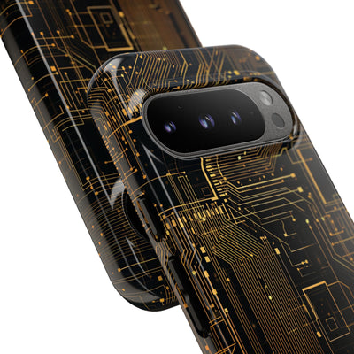 Gold Tough Phone Case for Google Pixel - Amber Core Mainframe