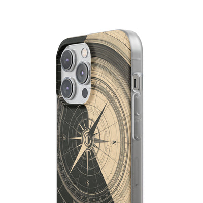 Beige Lite Phone Case for iPhone - Obsidian Nautical Blueprint