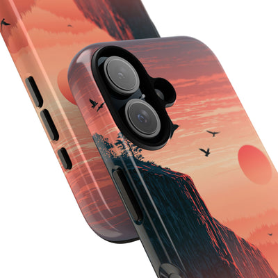 Orange Tough Phone Case for iPhone - Crimson Ridge Flight