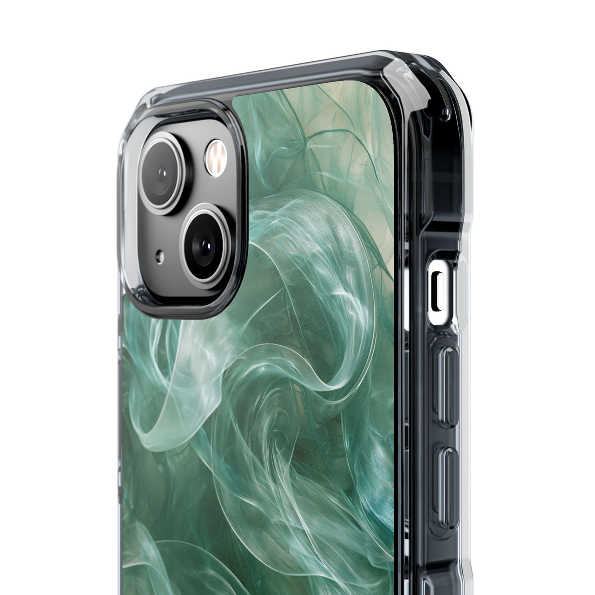 Translucent Aqua Flow · Clear Impact Magnetic Phone Case for iPhone · Teal
