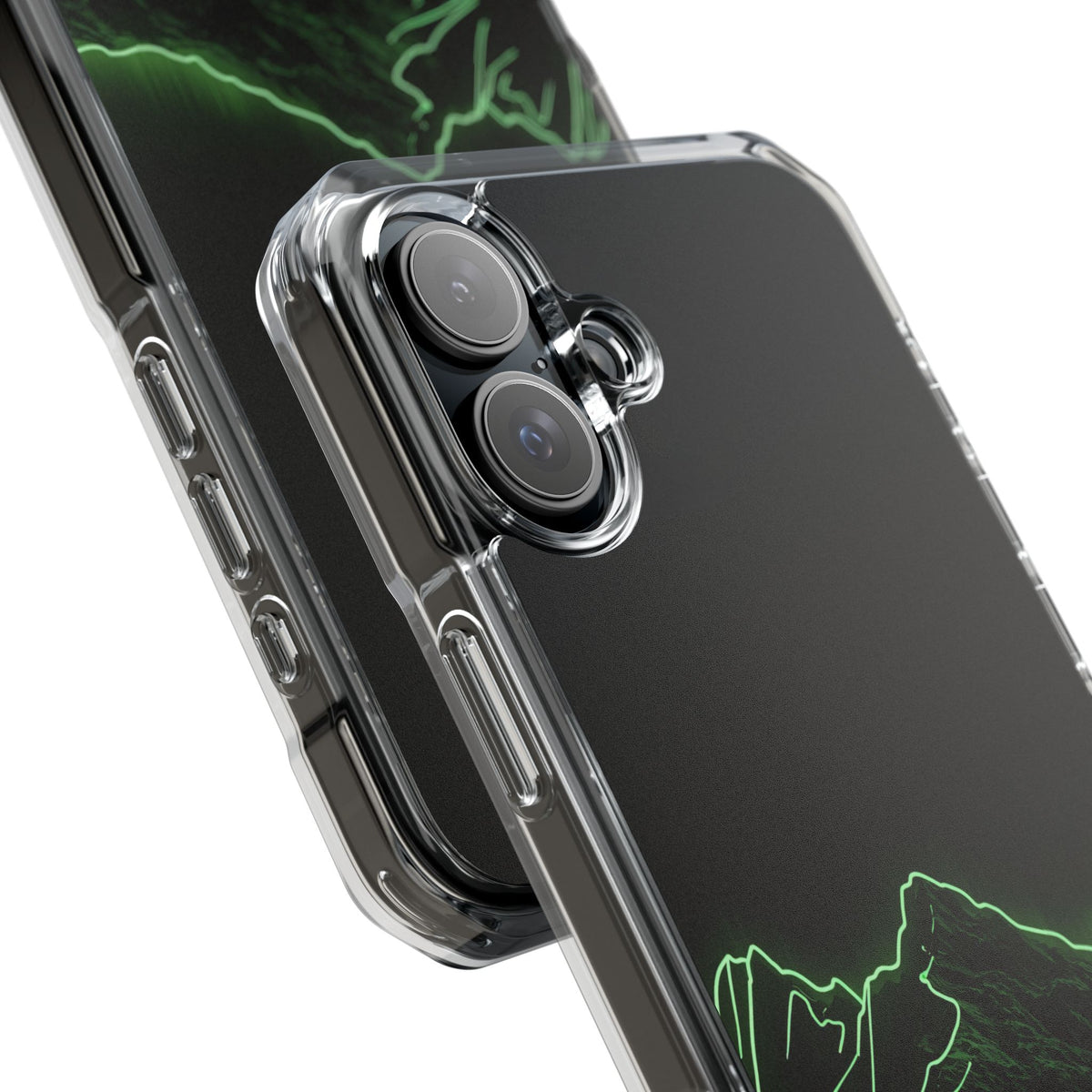 Nordic Mountain Contour · Clear Impact Magnetic Phone Case for iPhone · Black
