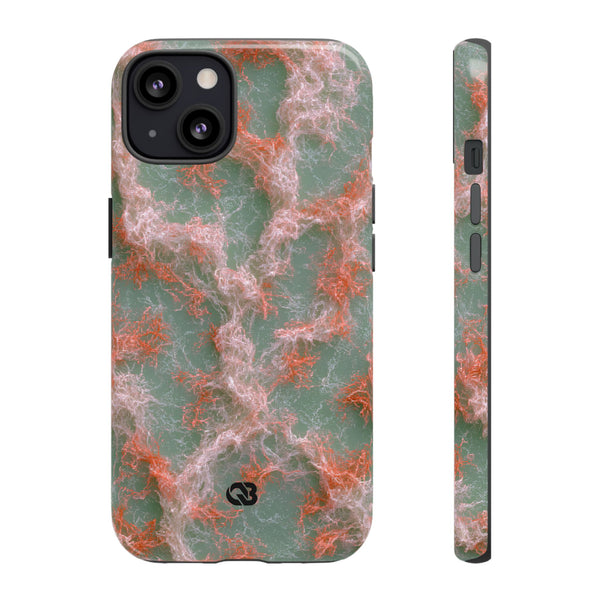 Coral Pixel Matrix · Tough Phone Case for iPhone · Green