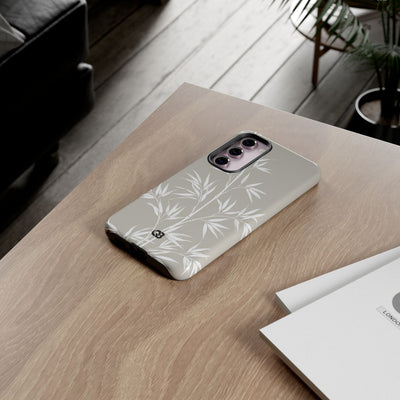 Beige Tough Phone Case for Samsung - Sandstone Bamboo Stalks