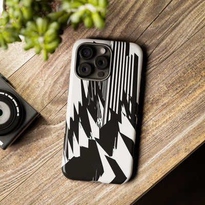 White Tough Phone Case for iPhone - Shattered Vector Spire