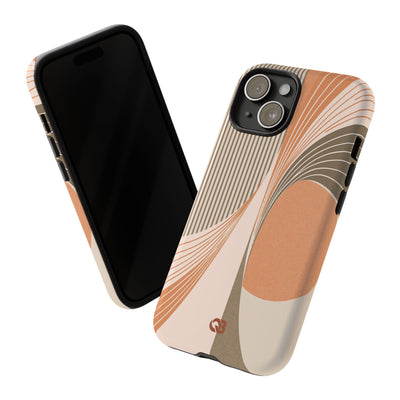Orange Tough Phone Case for iPhone - Desert Arc Horizon