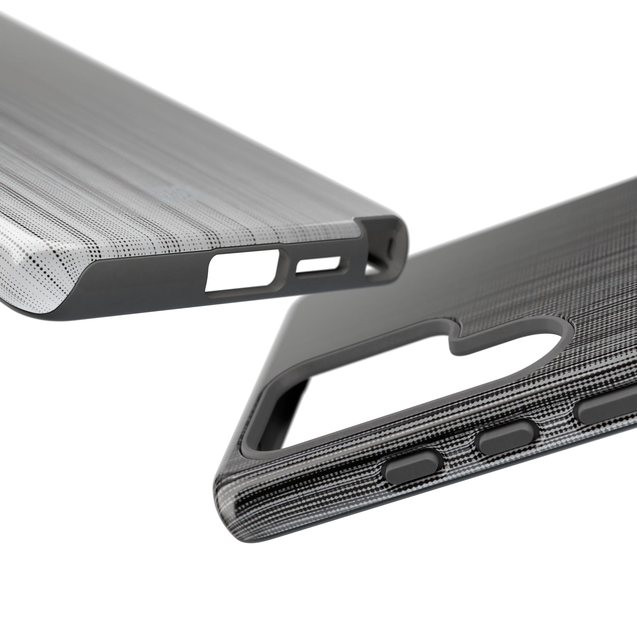 Grey Tough Phone Case for Samsung - Static Vertical Dither