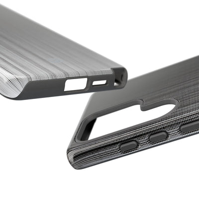 Grey Tough Phone Case for Samsung - Static Vertical Dither