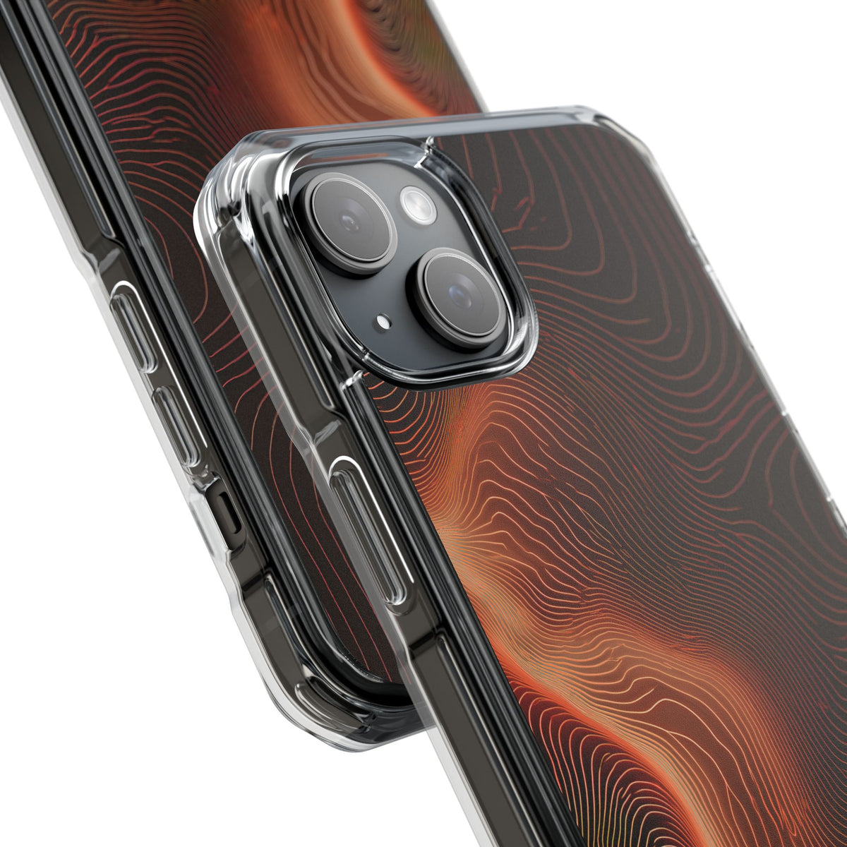 Caldera Ridge · Clear Impact Magnetic Phone Case for iPhone · Orange