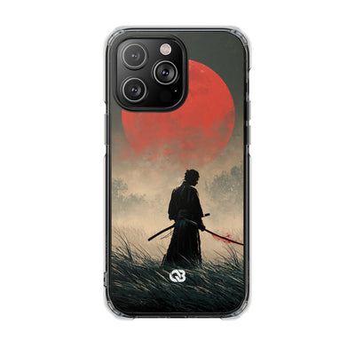 Crimson Moon Ronin · Clear Impact Magnetic Phone Case for iPhone · Red